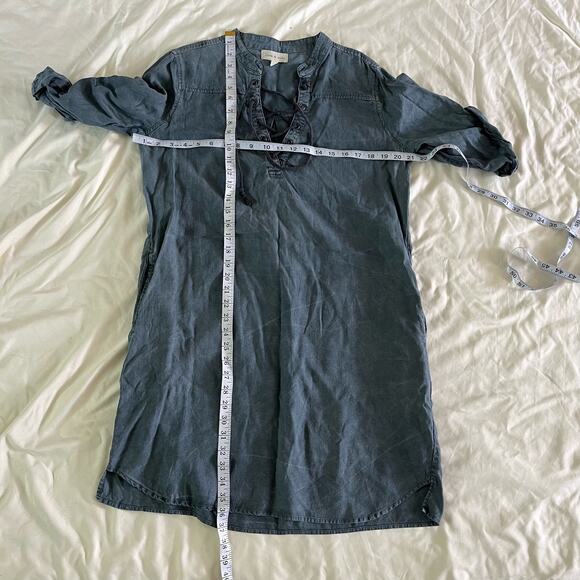 Cloth & Stone Distressed Lace Up Tunic Shift Dress Sz M Tencel Lyocell Casual - Picture 11 of 11